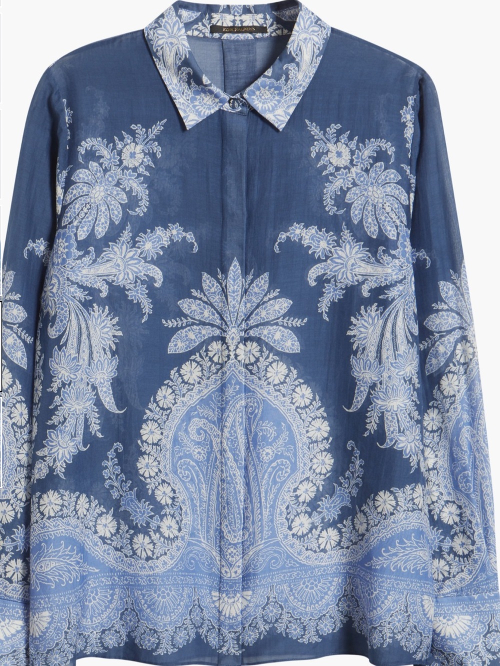 KOBI HALPERIN Paloma Print Cotton & Silk Shirt NWT